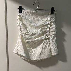 White Ruched Skirt